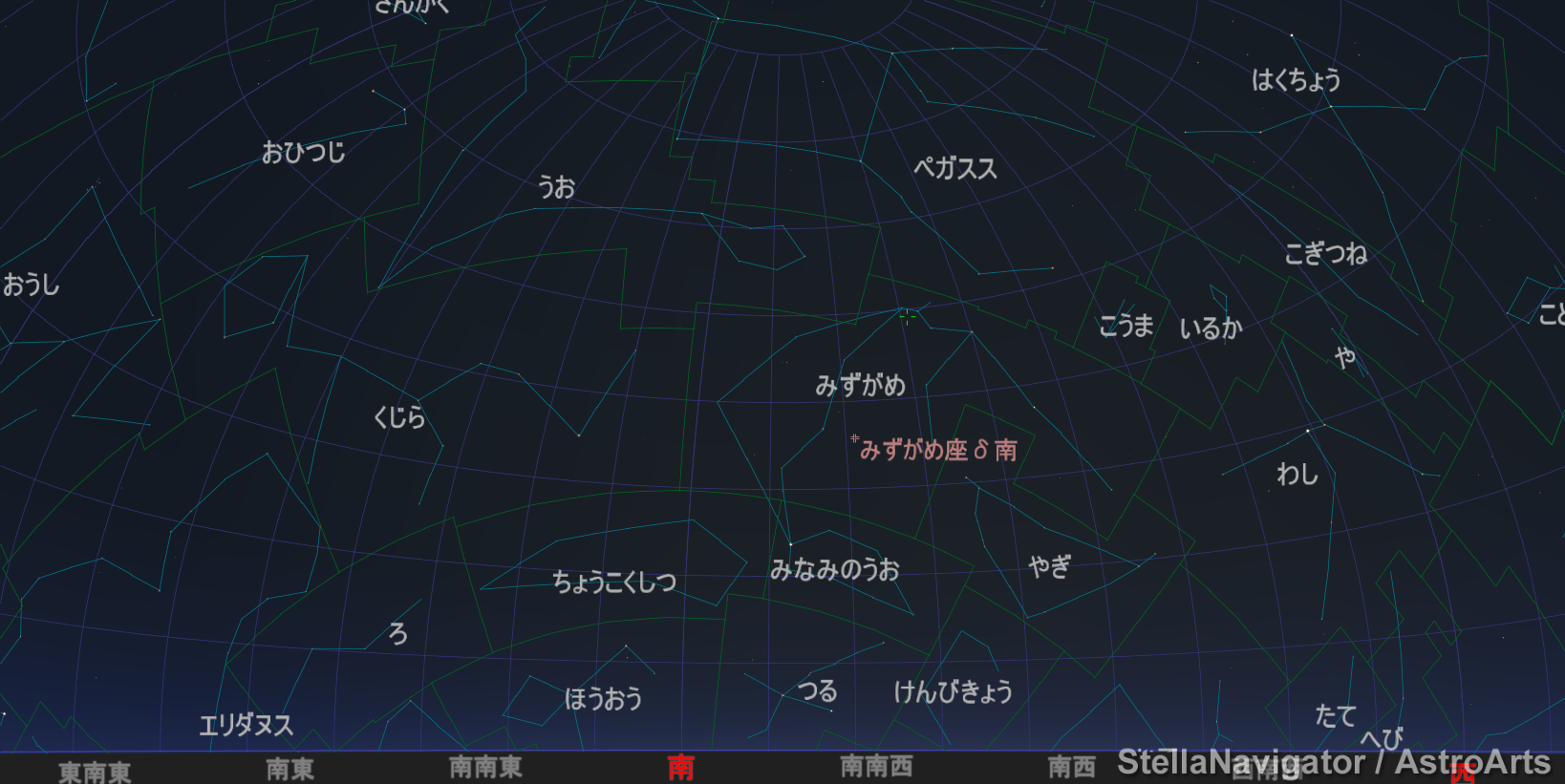 2026年みずがめ座δ流星群ピークの頃の夜空
