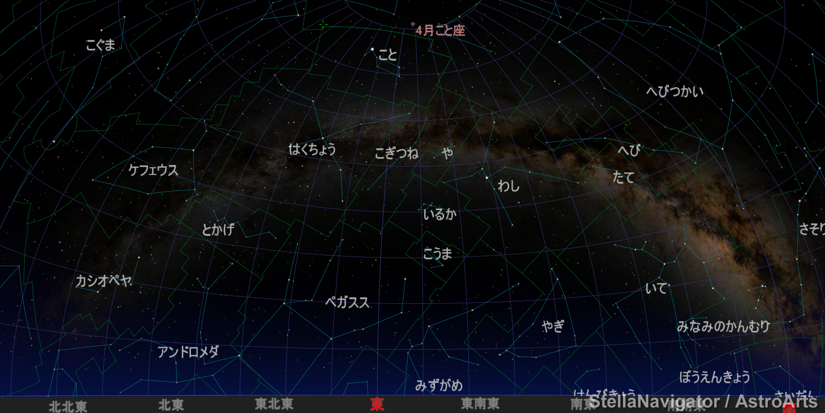 2026年4月こと座流星群ピークの頃の夜空